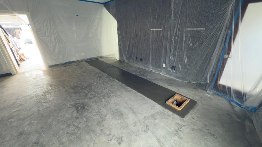 The room stripped, cable trough cut